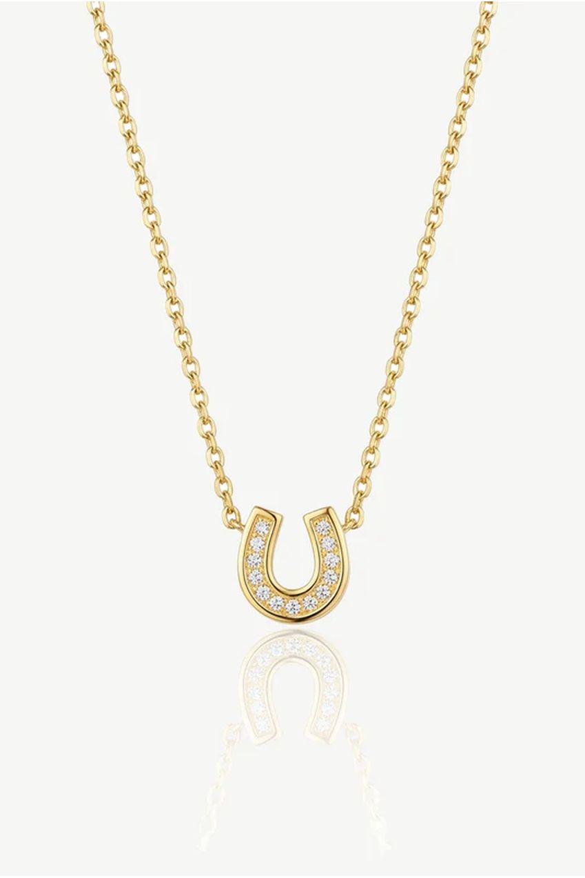 Horseshoe Pendant Necklace In Gold Or Silver 544