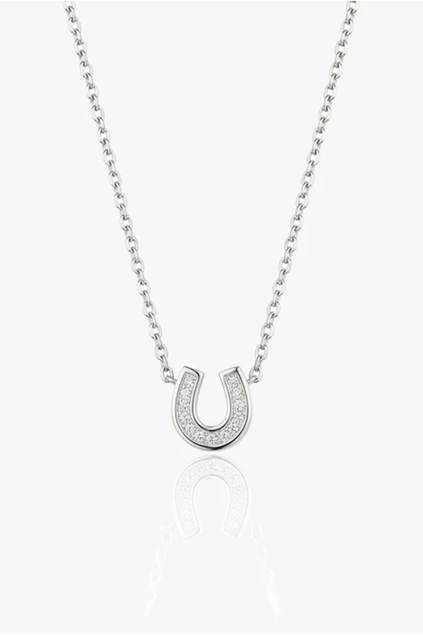 Horseshoe Pendant Necklace In Gold Or Silver 544