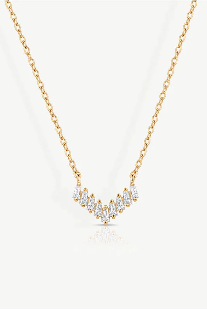 Dainty Baguette Bar Necklace 553