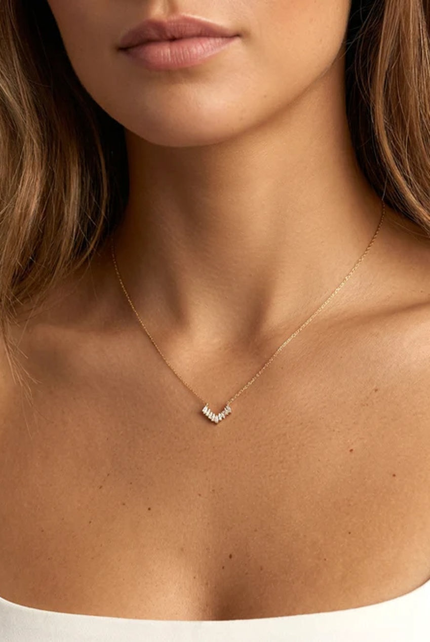 Dainty Baguette Bar Necklace 553