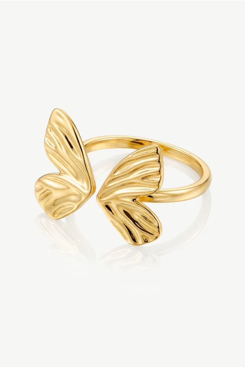 Textured Butterfly Ring - Adjustable 575-gold