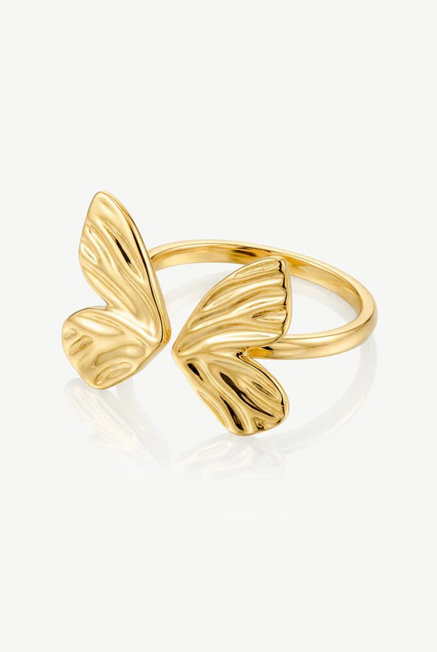 Textured Butterfly Ring - Adjustable 575-gold