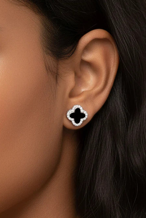 Black Clover Stud Earrings by MUCHV