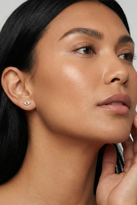 Dainty Evil Eye Earrings - Screw Back by MUCHV