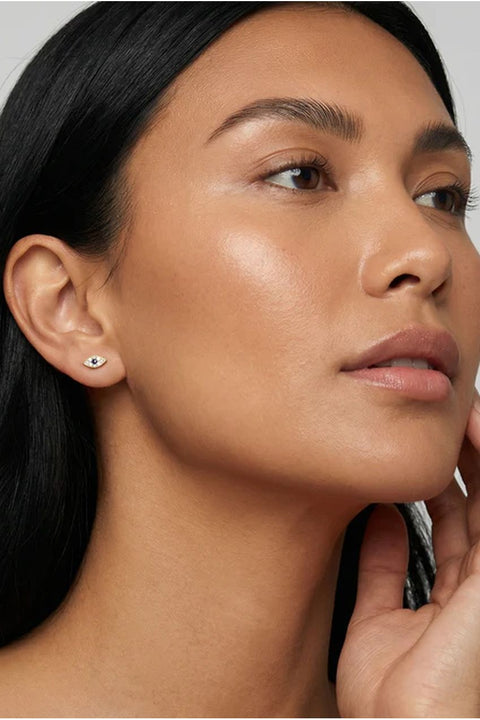 Dainty Evil Eye Earrings - Screw Back by MUCHV