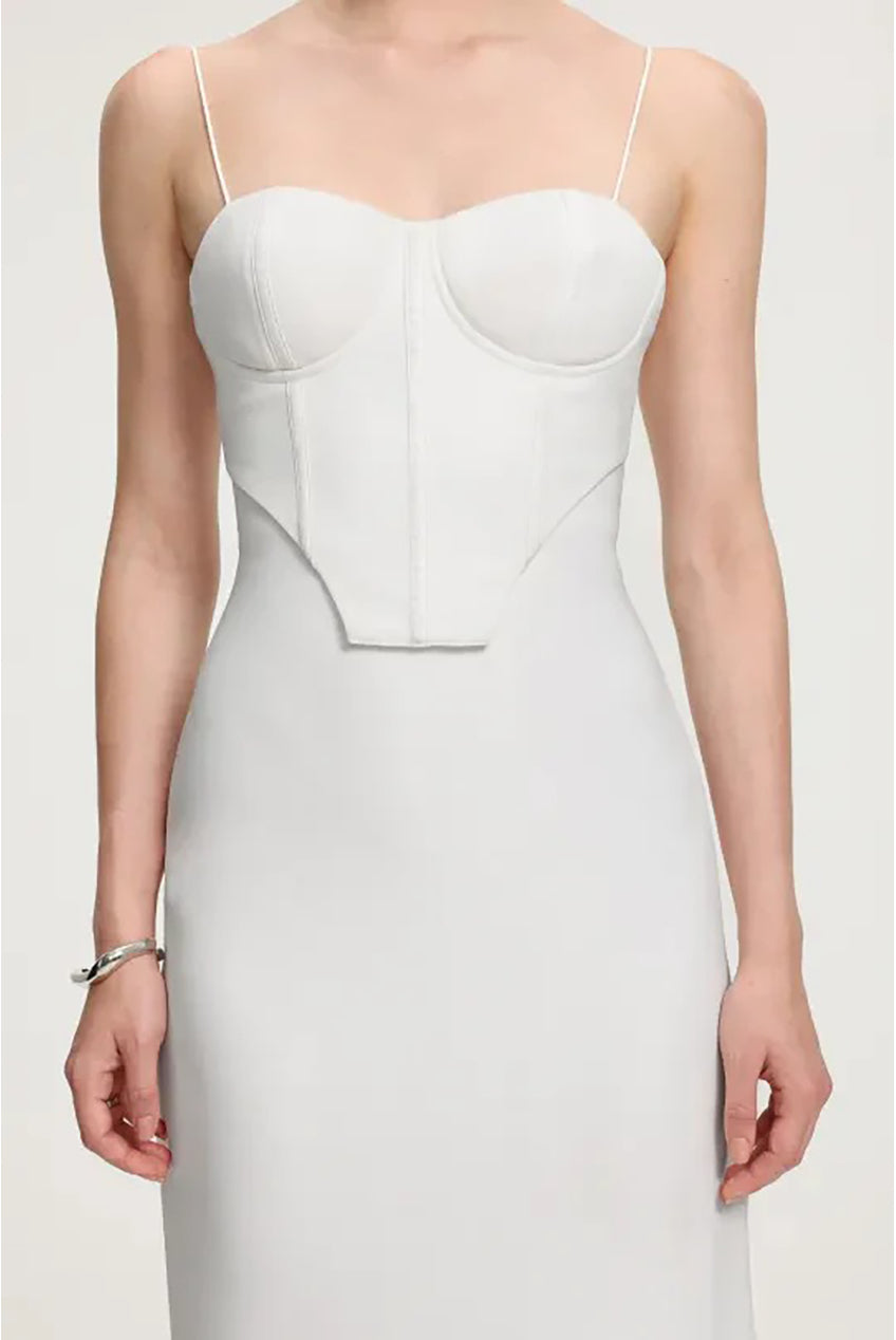 Corset Style Crepe Maxi Dress R2509DT041