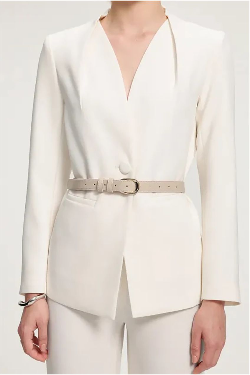 Belted Smooth Long Suit Set R2509MZ006