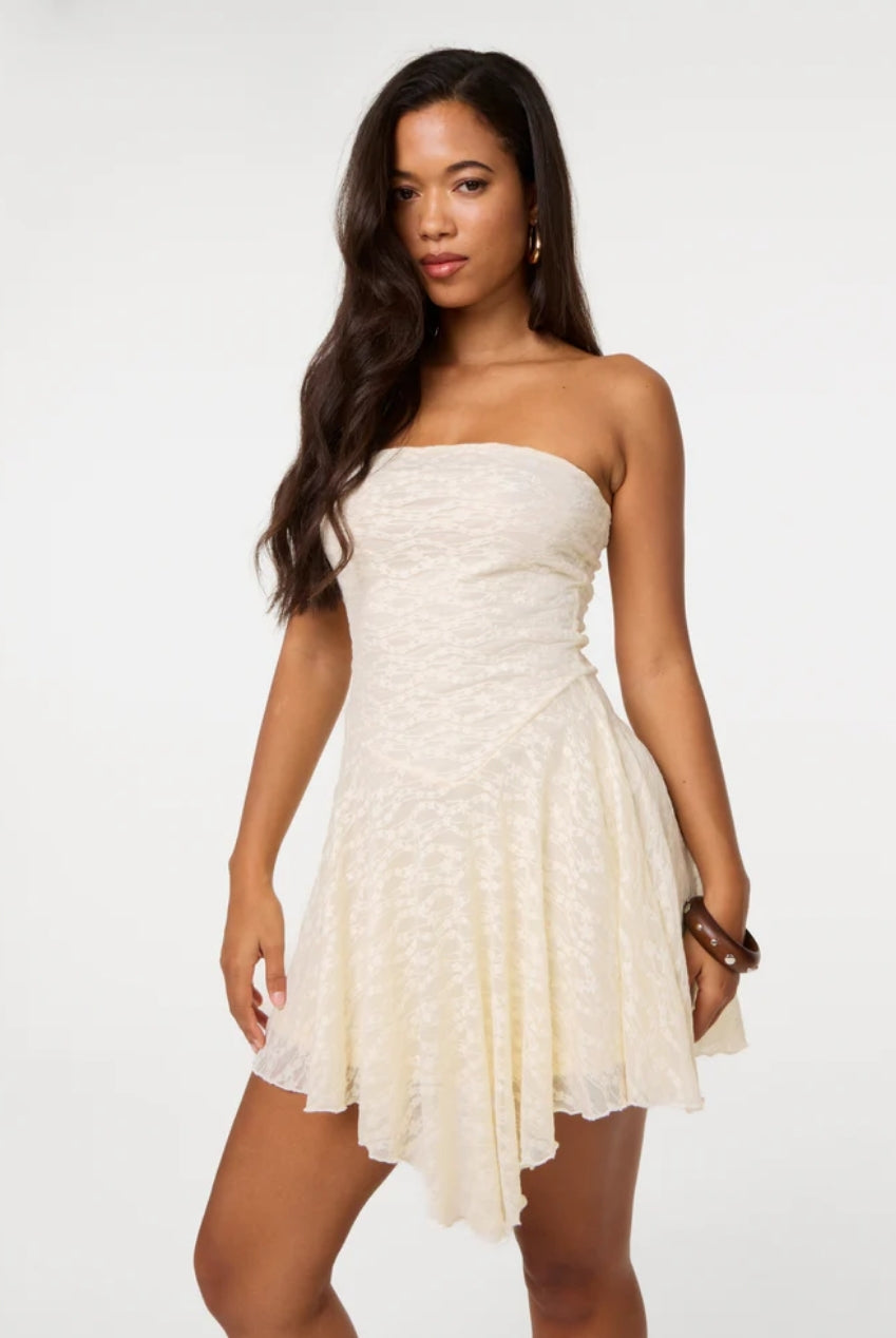 Lace Asymmetric Mini Dress SS26024P013