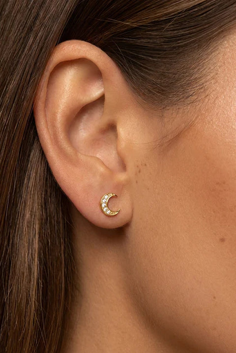 Moon Stud Earrings by MUCHV