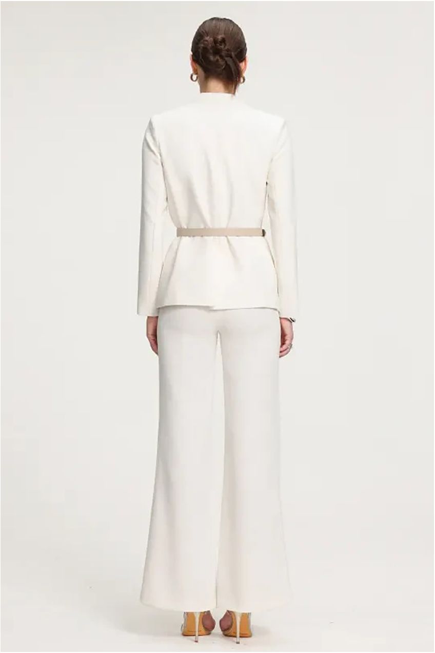 Belted Smooth Long Suit Set R2509MZ006