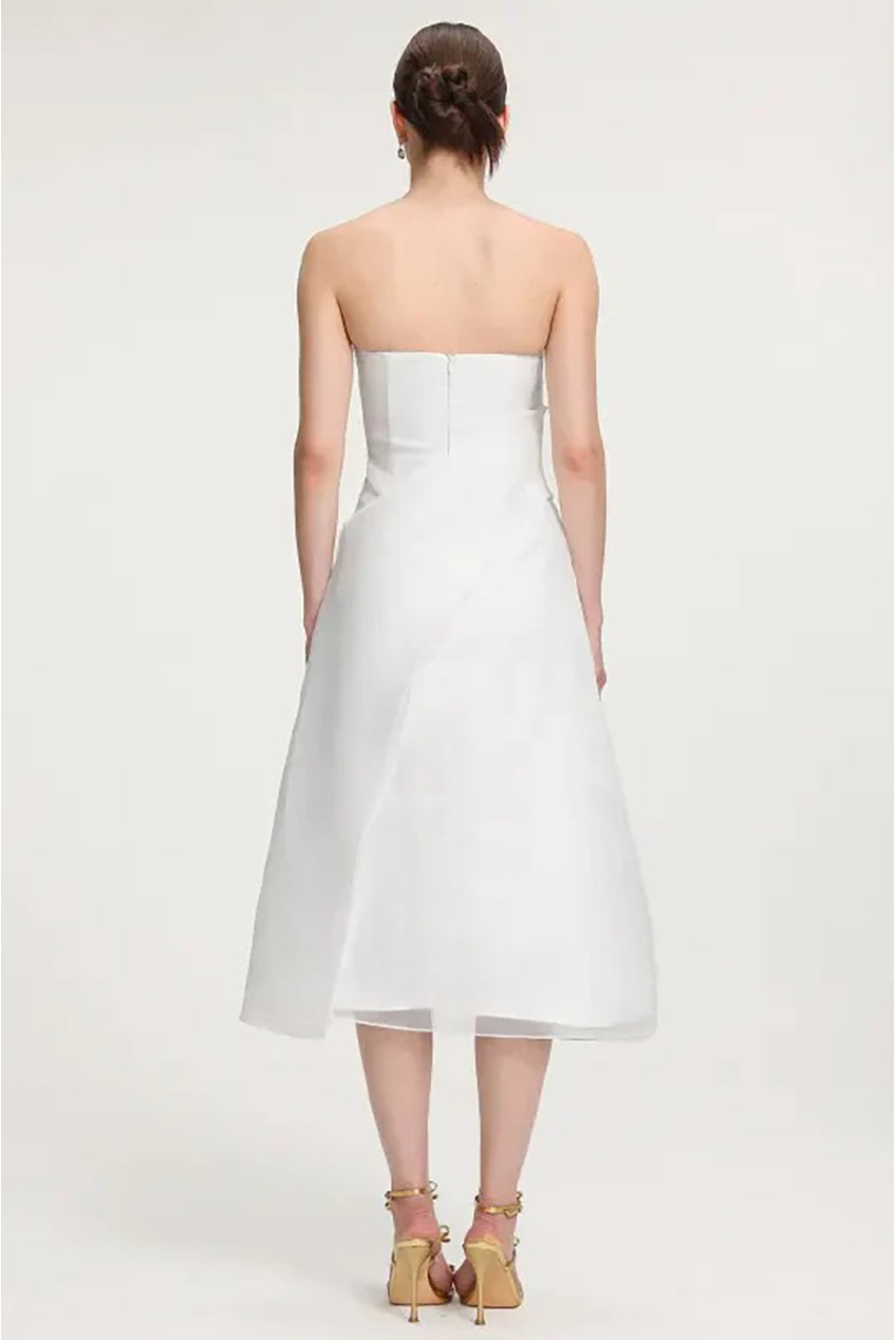 Ruffled Organza Midi Dress R2509MZ002