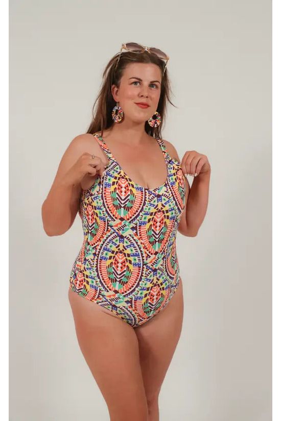 Swimsuit In Multicoloured Aztec Print MCSA23
