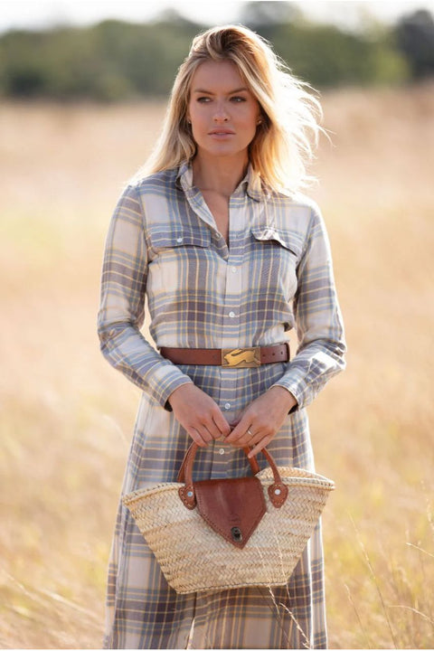 The Safi Small Rattan Beach Tote by Berber Leather