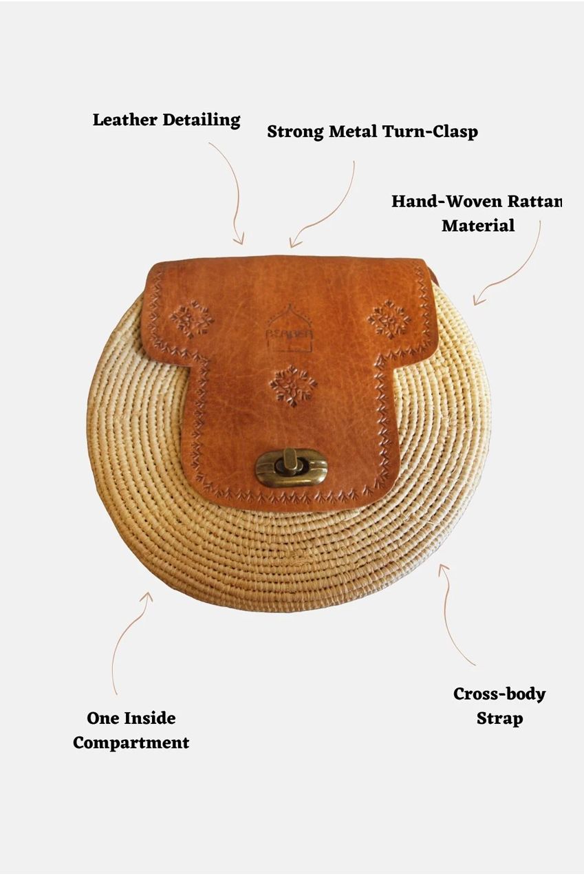 The Safi Rattan Round Bag - Tight Weave 7004