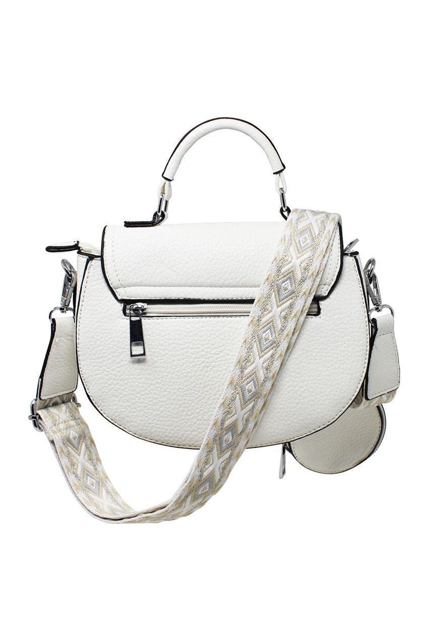 Bee Embellishment Crossbody Bag In White HB340507