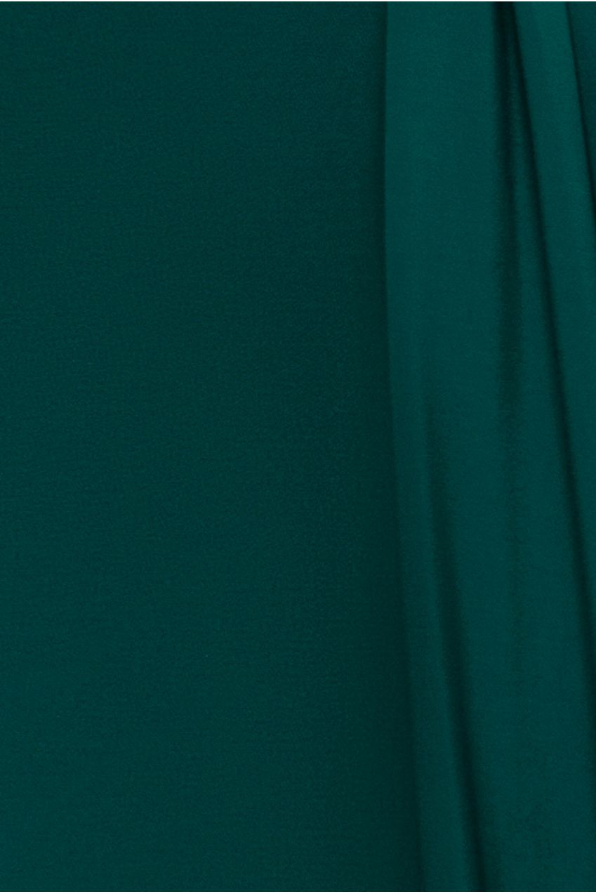 Cowl Plunge Draped Mermaid Maxi Dress - Emerald Green DR4879
