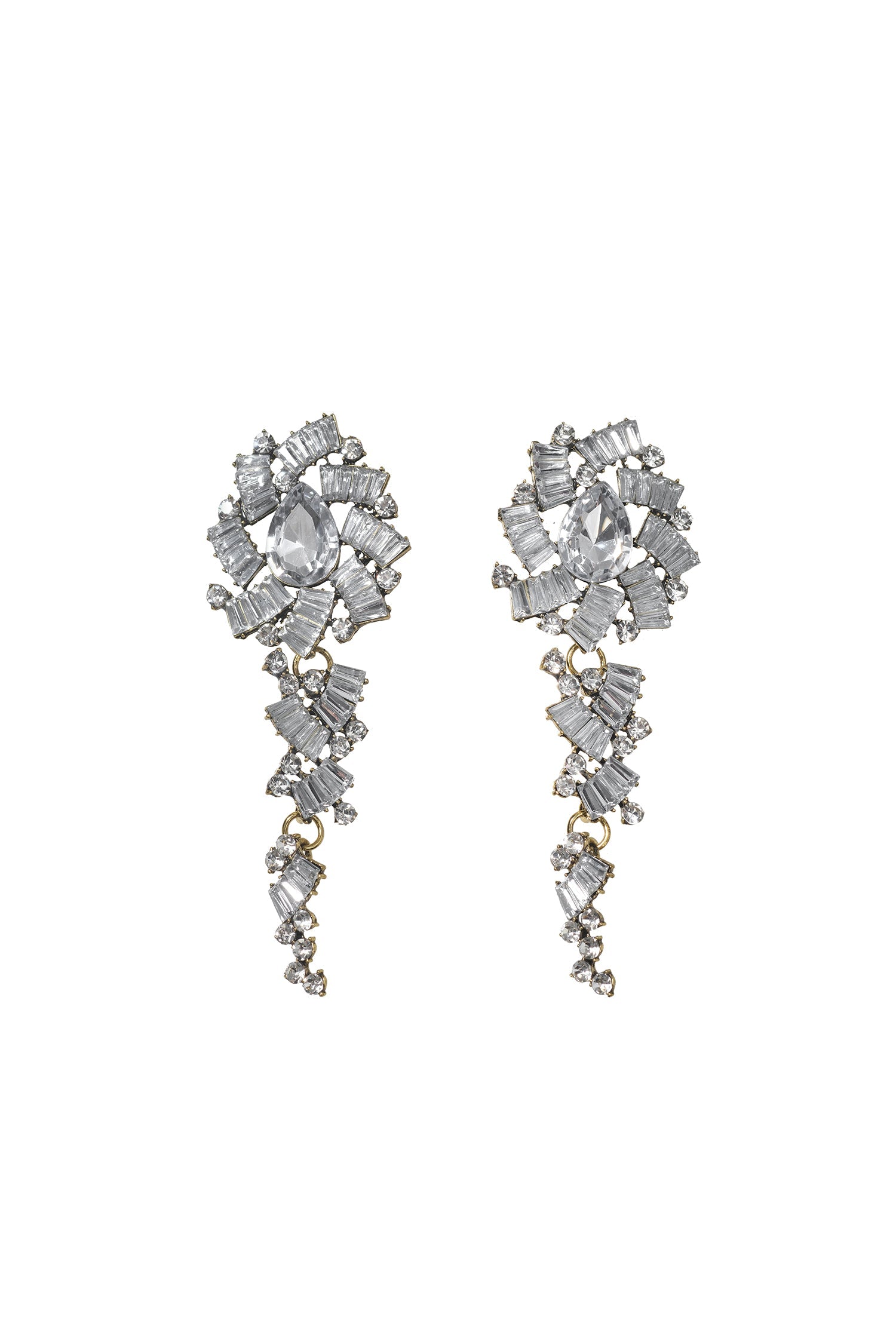 Lureen Diamante Flower Earrings A240700611