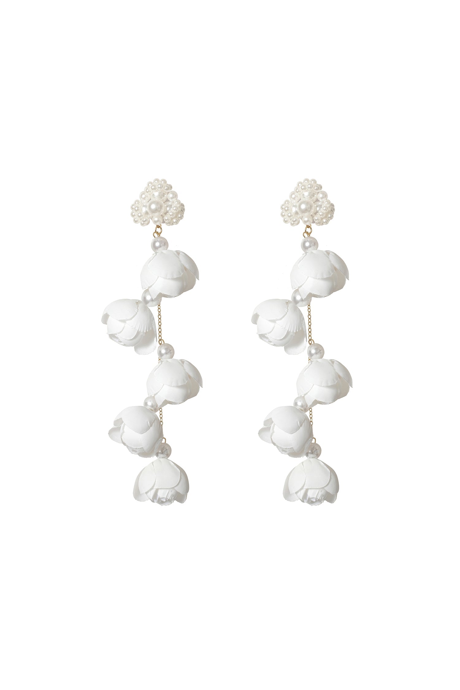 Lita Flowers Pearl Tassel Maxi Earrings A241200319