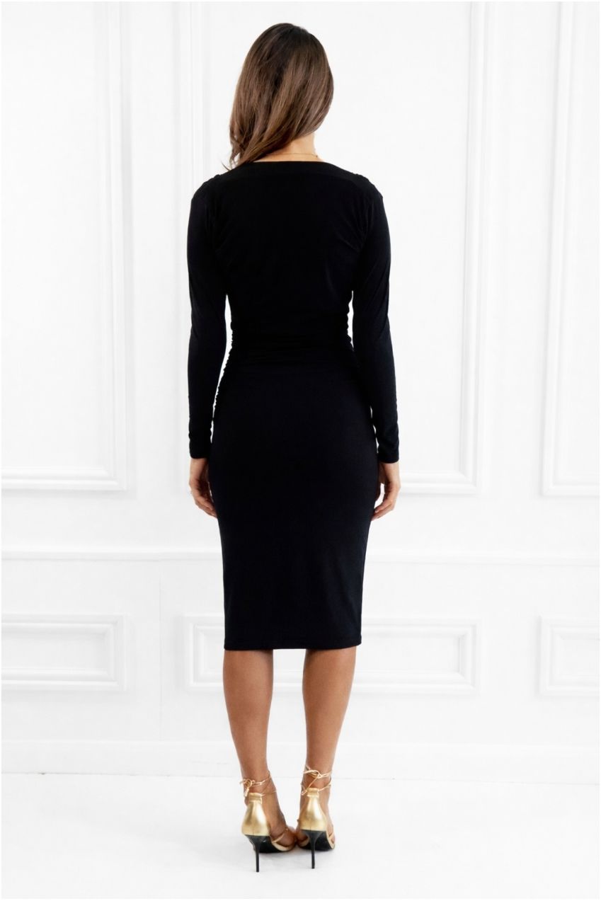ABBEY BLACK MIDI DRESS HG-ABBEY