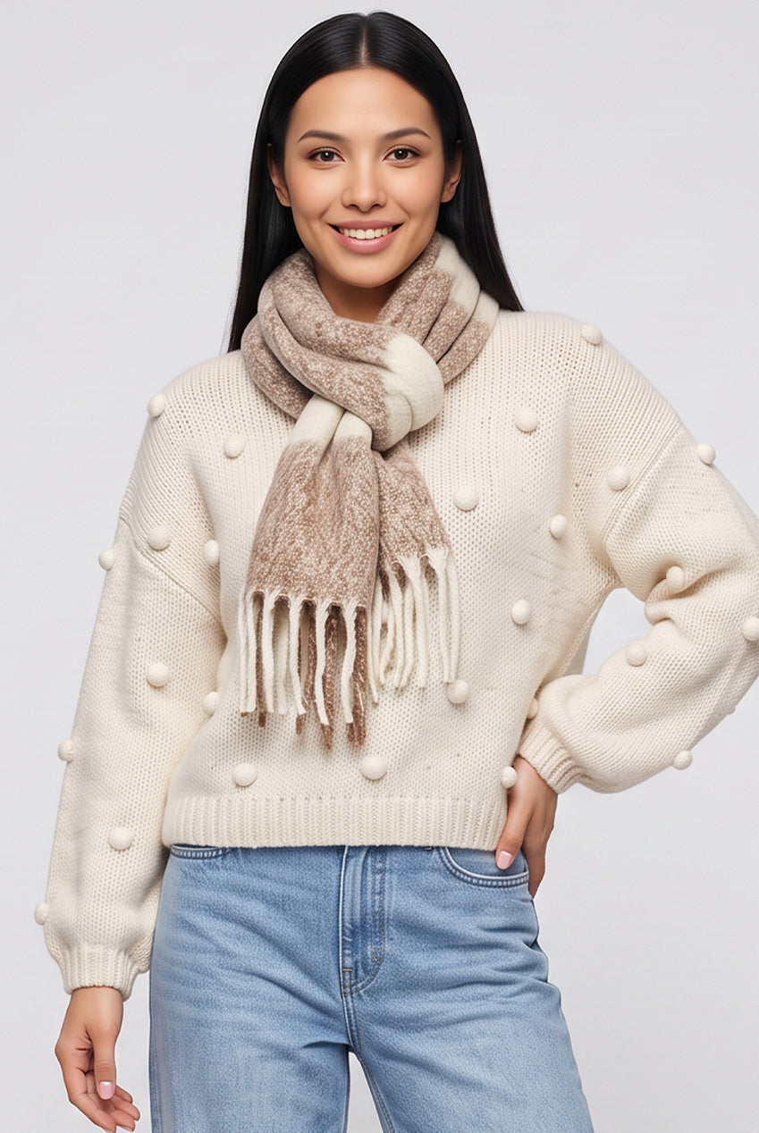 Multi Ladies Abstract Superfluffy Fringe Scarf AC0002