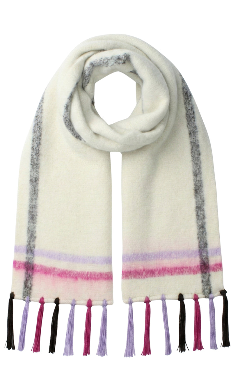 Multi Ladies Check Scarf With Tassel Fringe AC0003