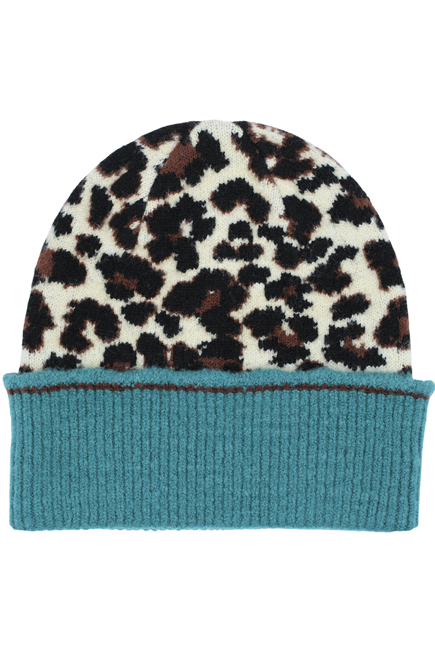 Multi Ladies Animal Beanie Contrast Cuff Hat AC0013