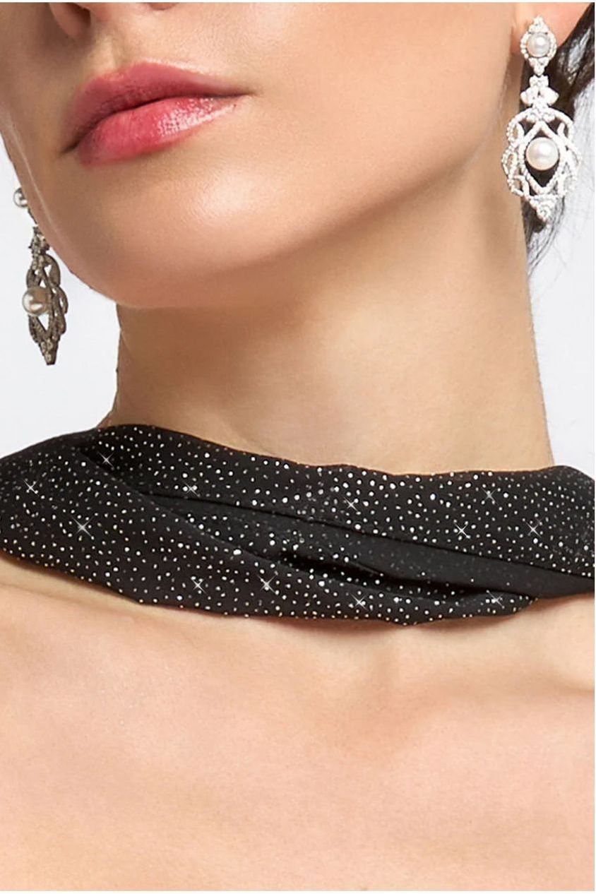 Glitter Chiffon Scarf AC02