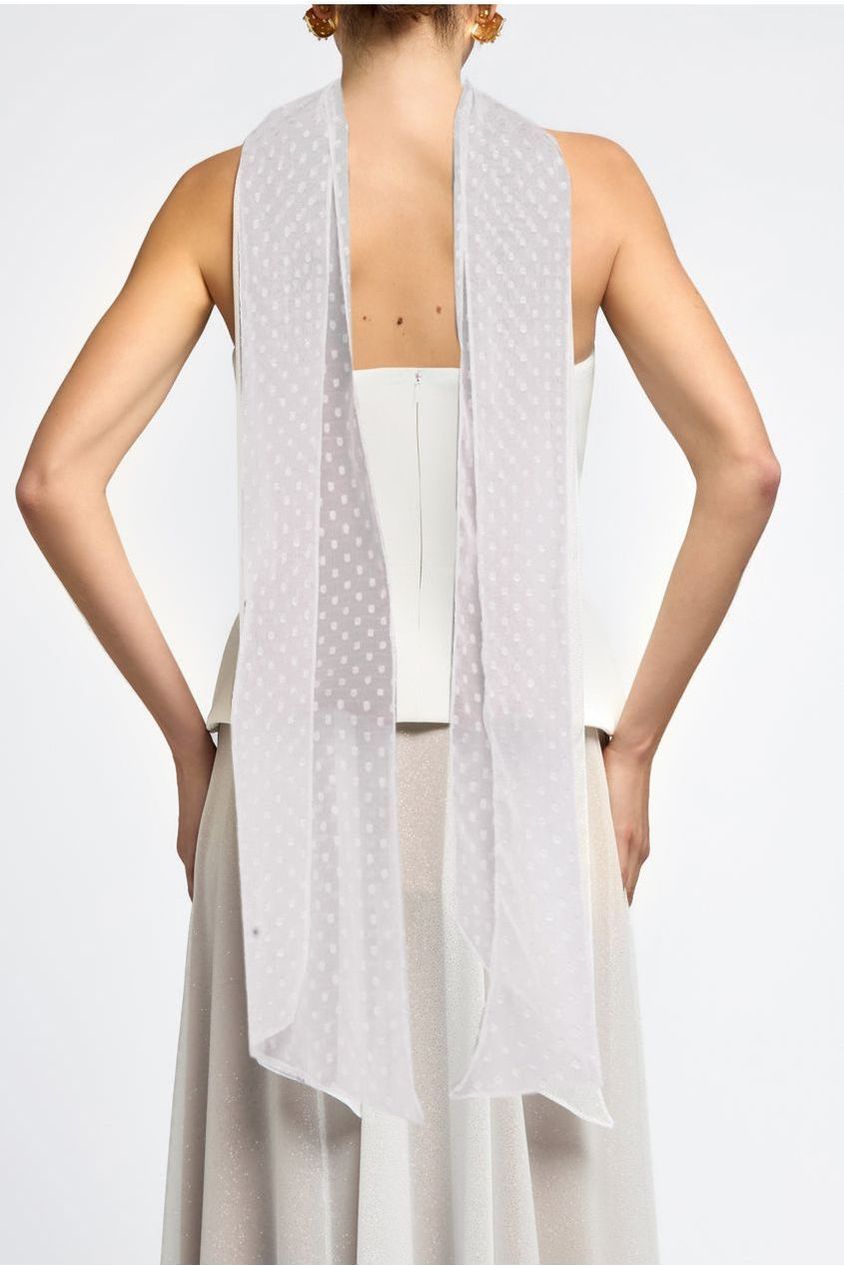 Polka Dobby Chiffon Scarf AC07