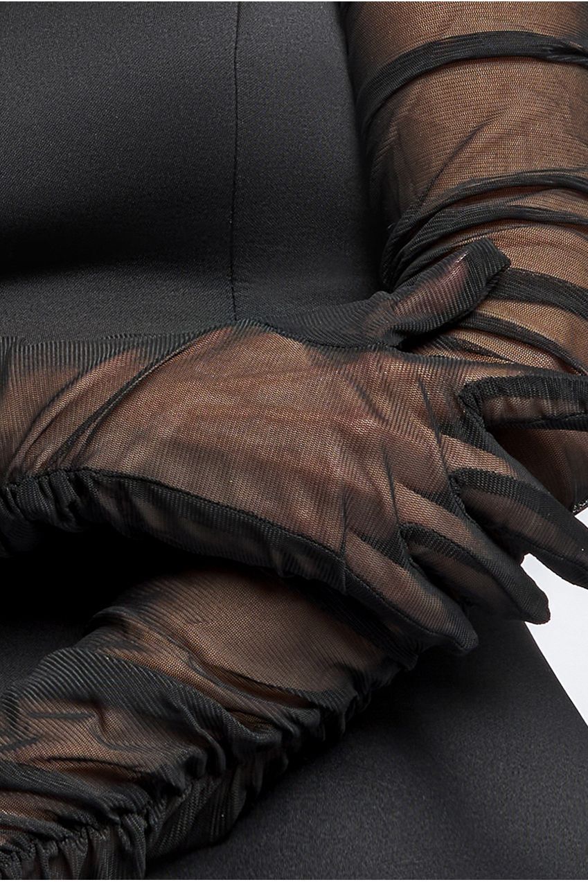 Gathered Stretch Mesh Gloves AC08