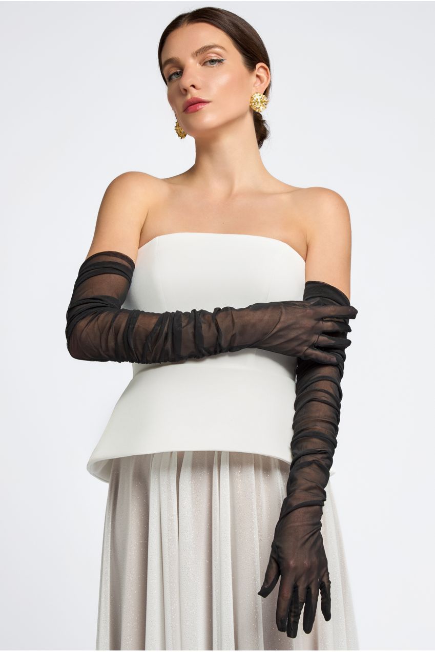 Gathered Stretch Mesh Gloves AC08