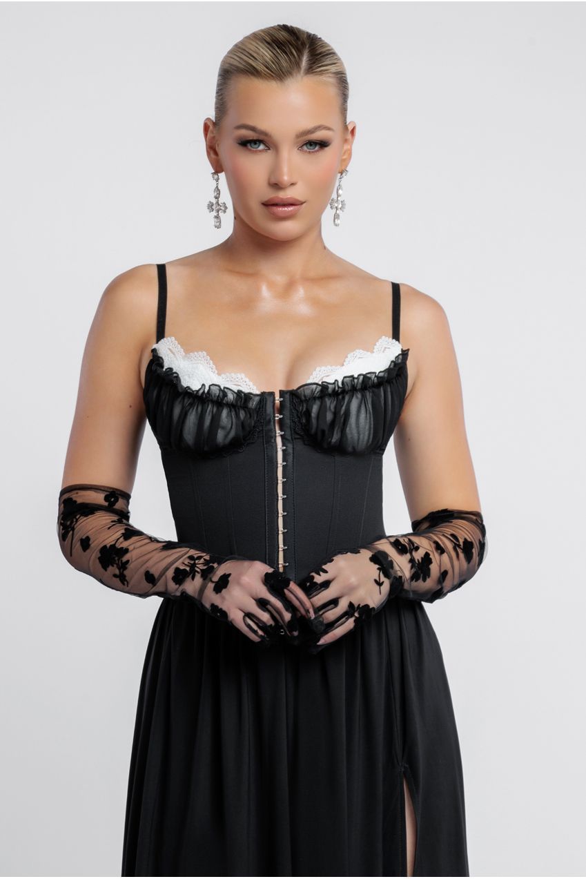 Embroidered Stretch Mesh Gloves AC10