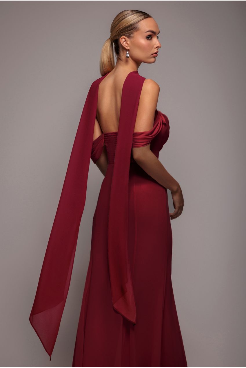 Chiffon Scarf - Burgundy AC15