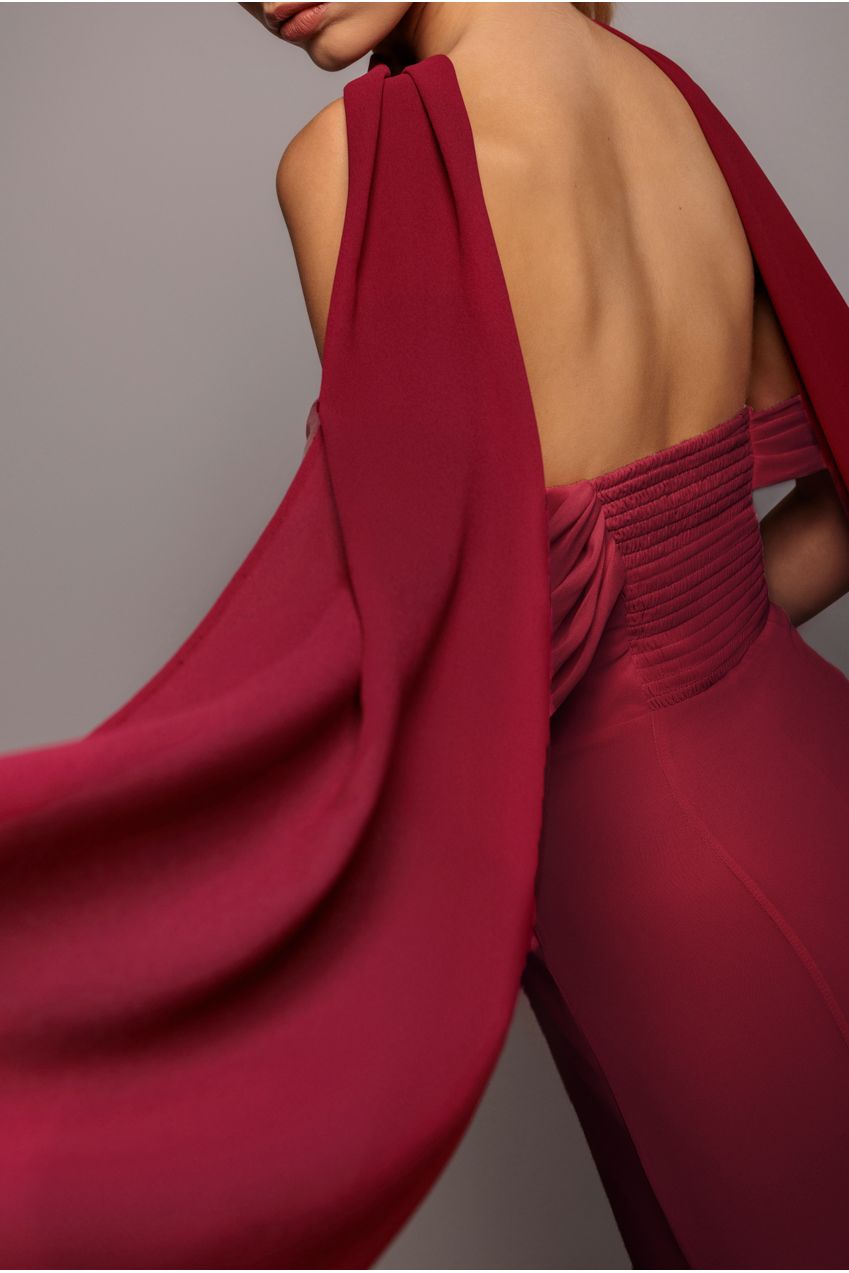 Chiffon Scarf - Burgundy AC15