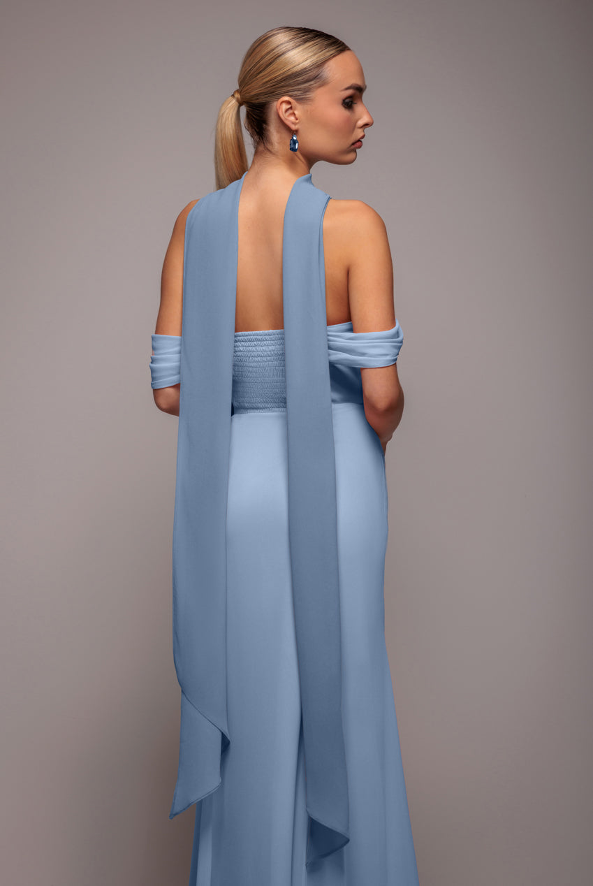 Chiffon Scarf - Dusky Blue AC15