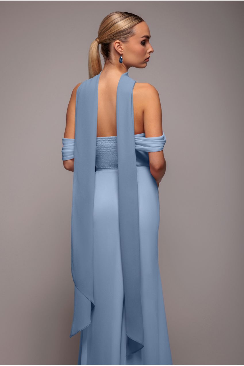 Chiffon Scarf - Dusky Blue AC15