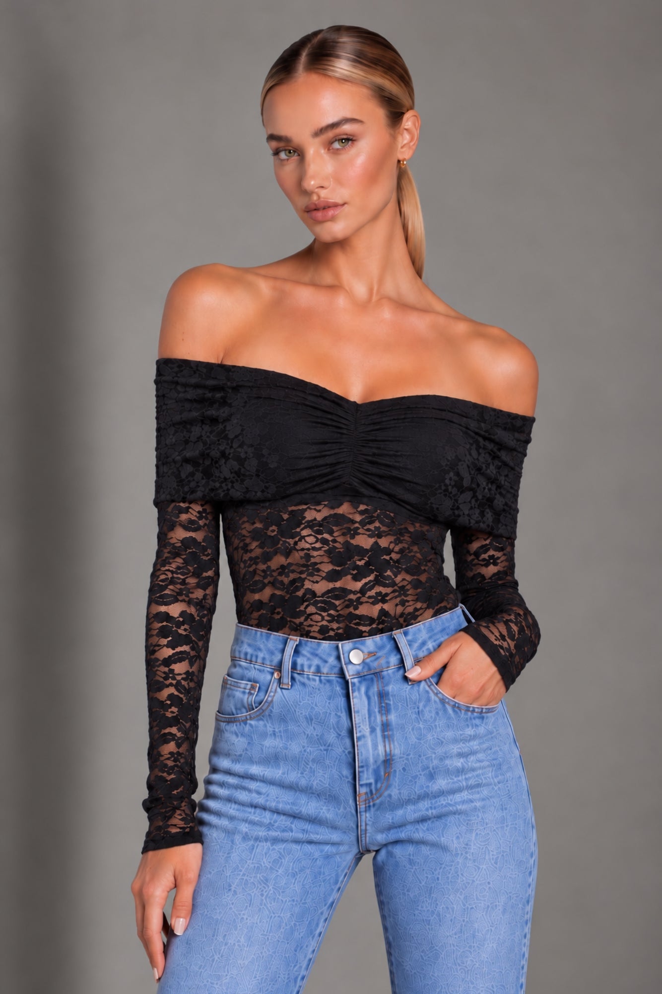 Alessia Black Lace Bodysuit ALESSIA-BLACK