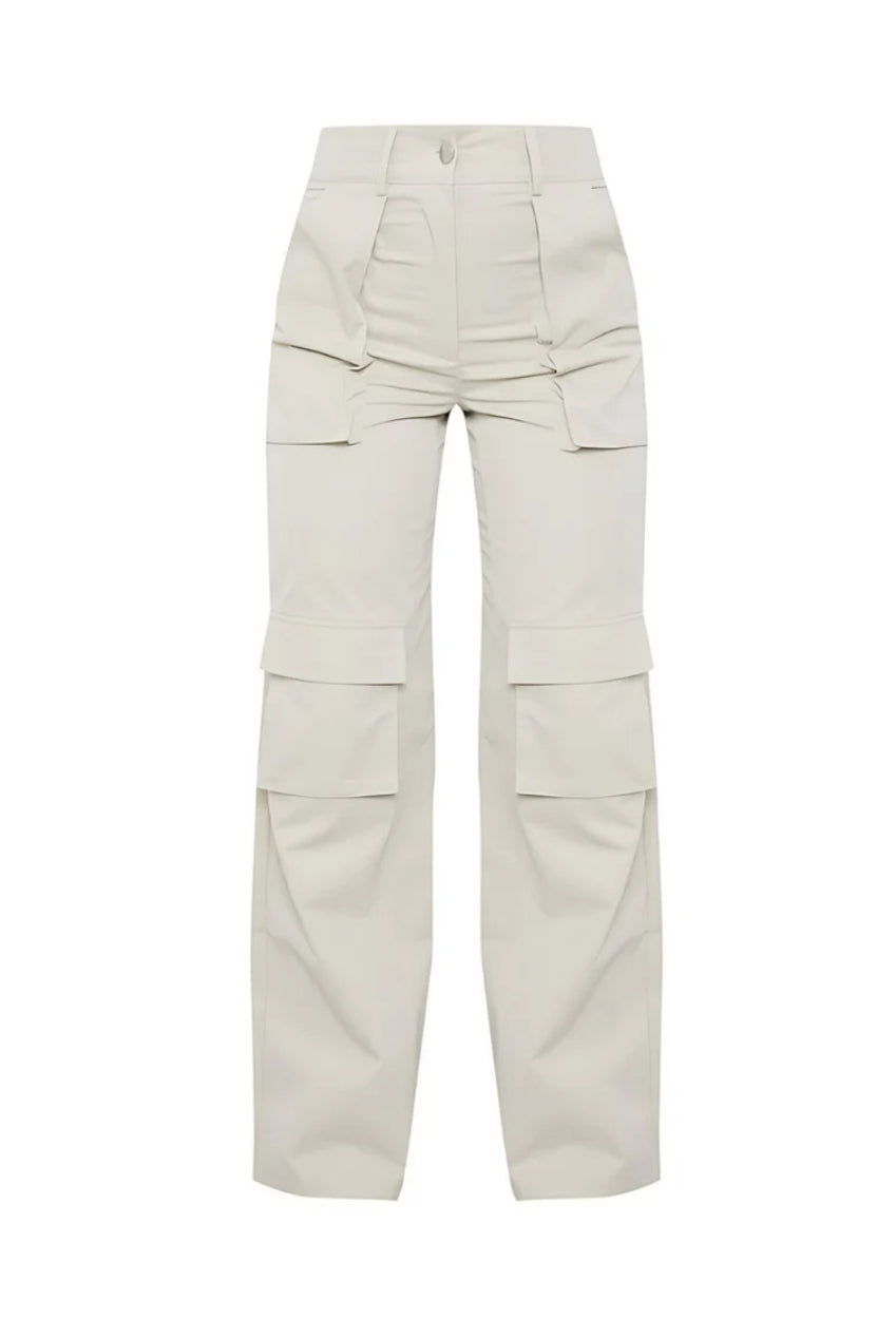 High Waist Tailored Cargo Trousers With Pocket Detail AV-CMZ3098ST