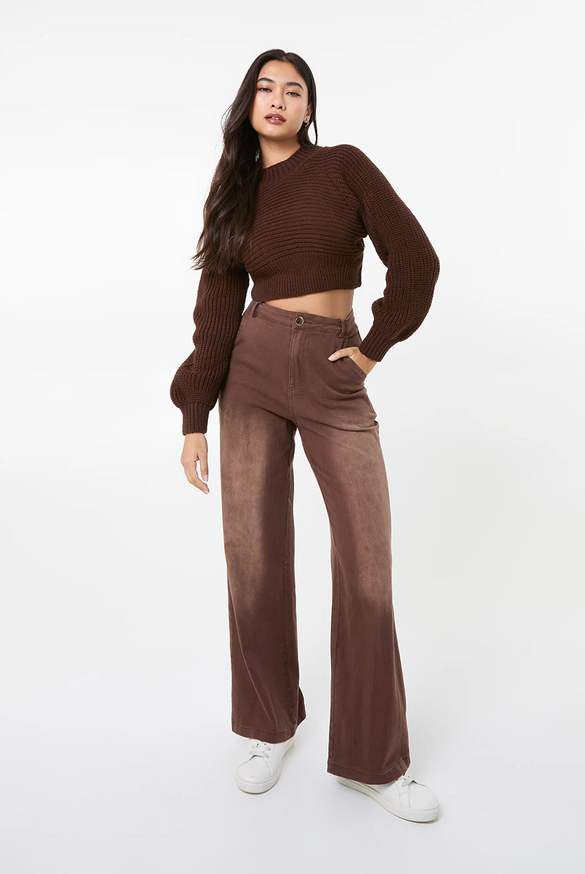 High Neck Knitted Crop Jumper AW24289P030