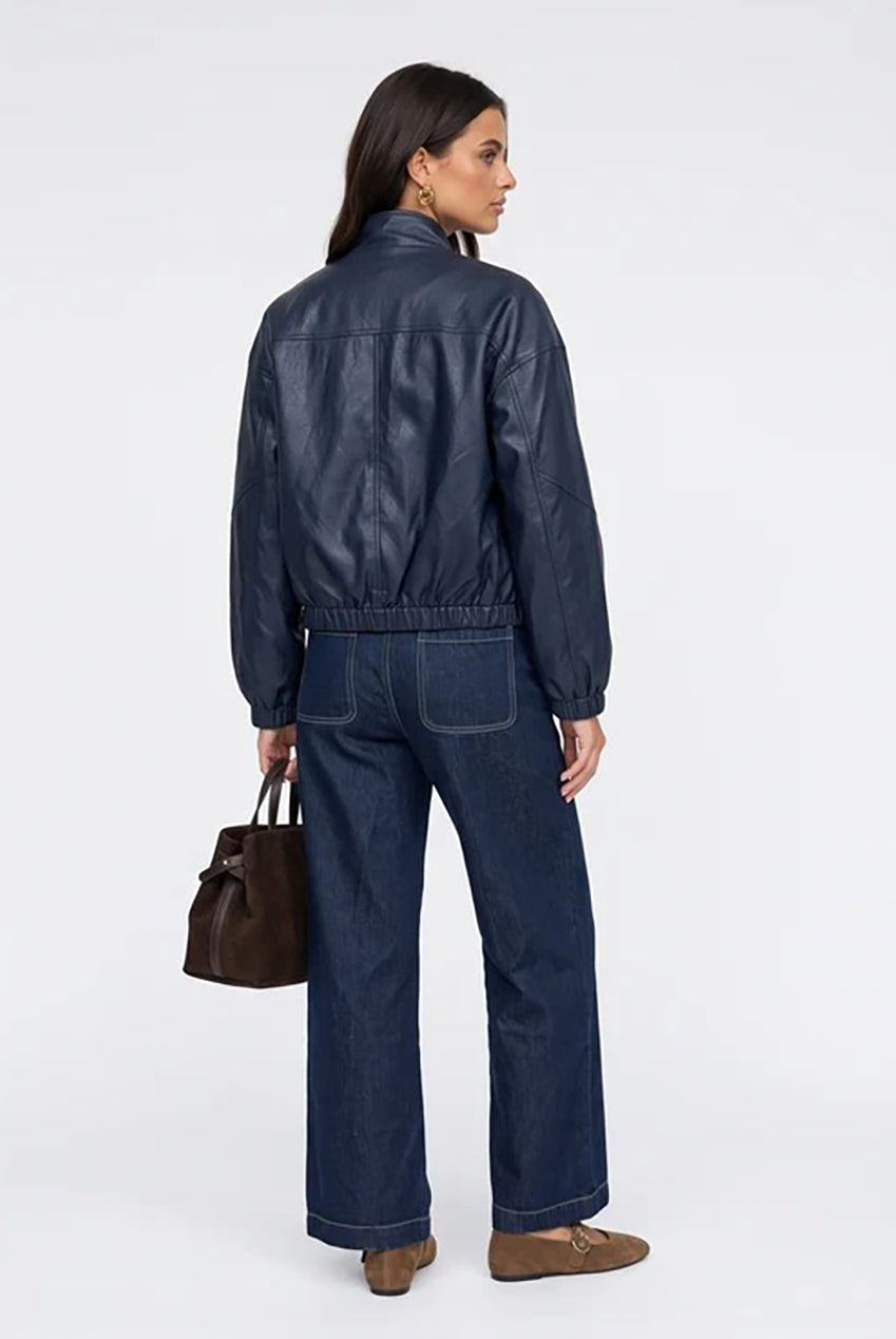 PU Oversized Jacket Navy 40JKT38467