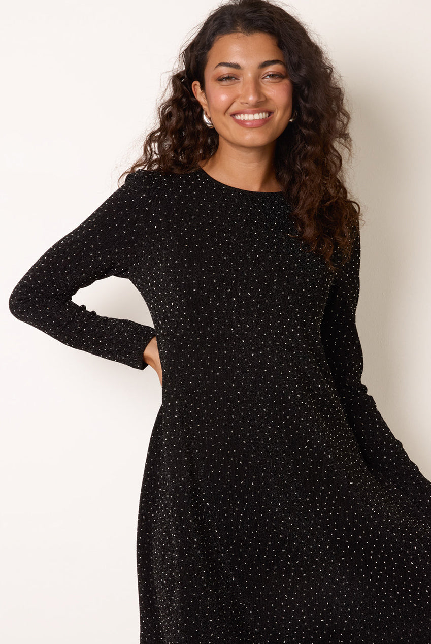 Metallic Diamante Swing Dress AW26012B003