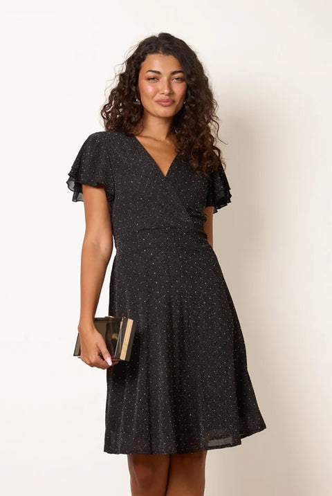 Diamante Wrap Dress by Blue Vanilla