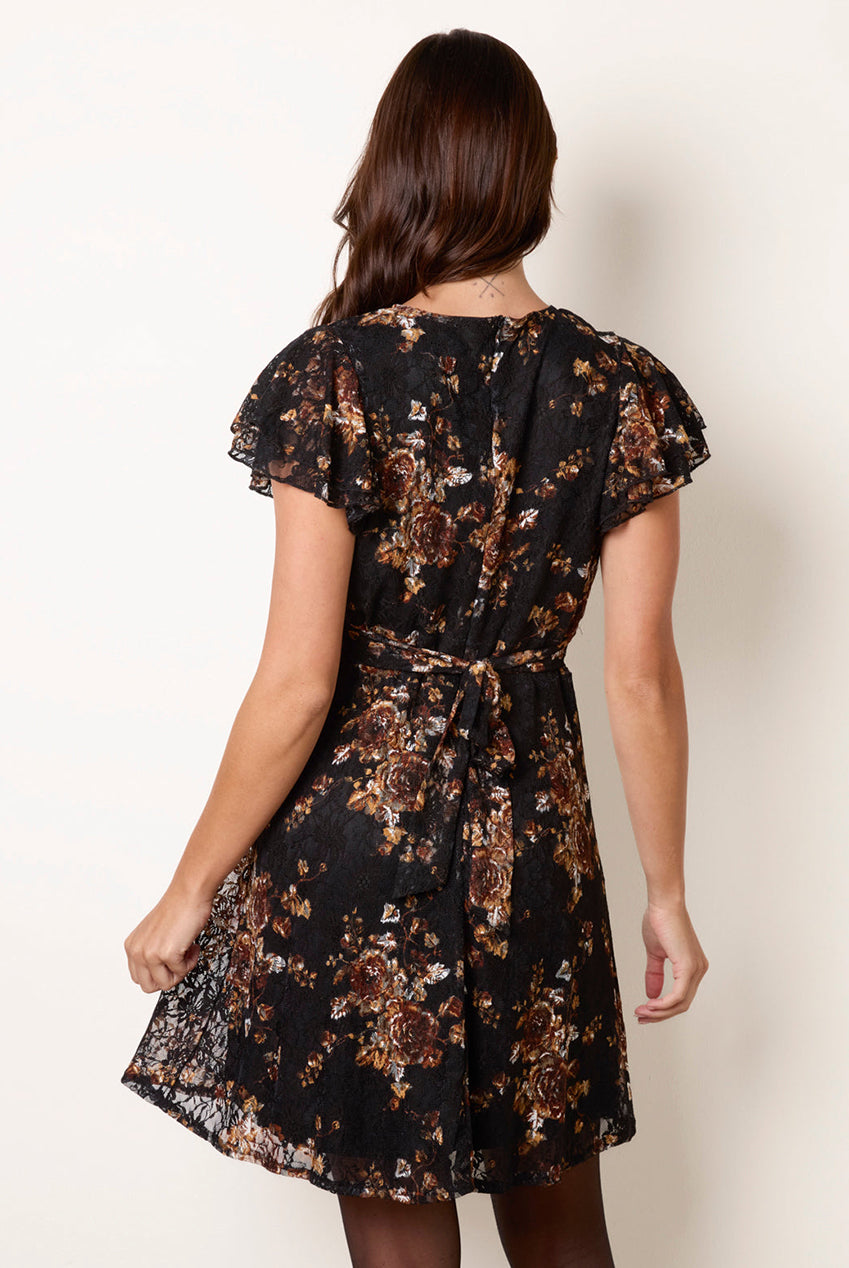 Floral Lace Double Sleeve Mini Dress AW26047B003