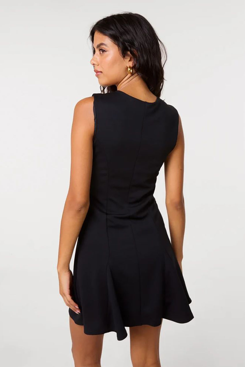 Ponte Square Neck Godet Dress AW26111P003