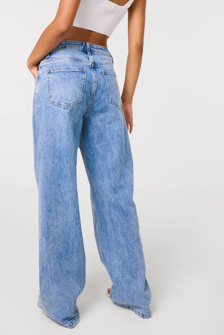 Stud Detail Wide Leg Jeans AW26123P262