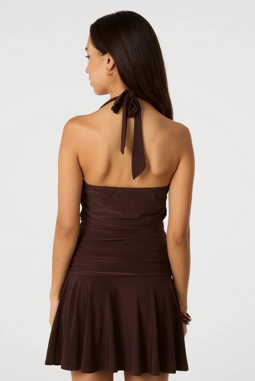 Slinky Cowl Neck Ruched Mini Dress AW26213P030