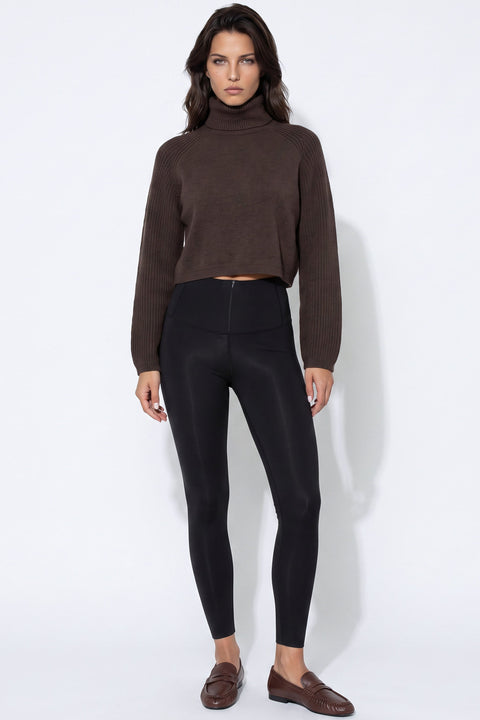 Black Zip‑Front Leggings by Aftershock London