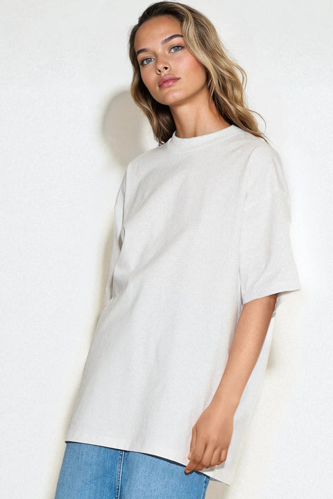 White Logo Cotton Oversized T Shirt by Aftershock London