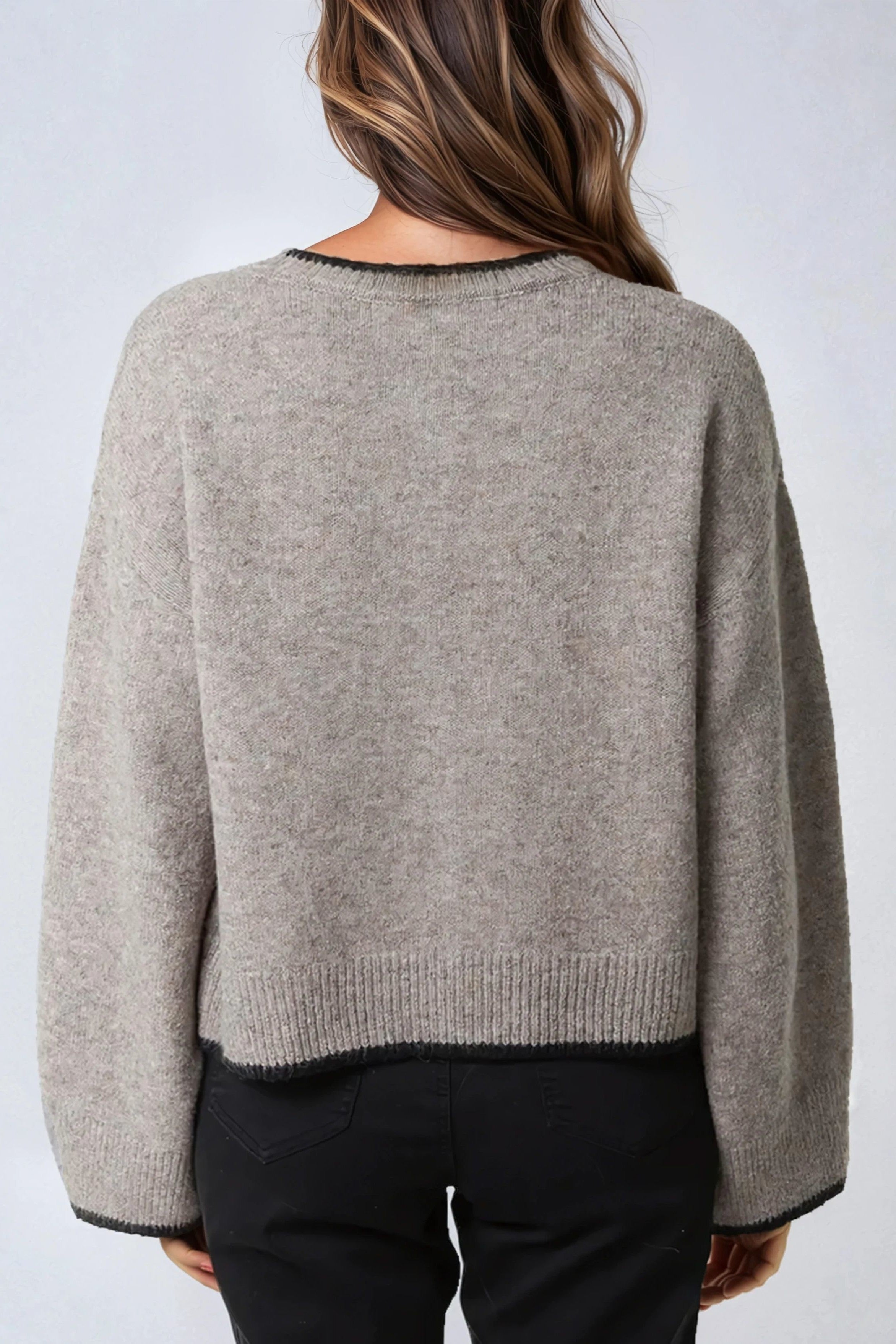 Mocha Wool Blend Contrast Edge Cardigan ALQ3621004