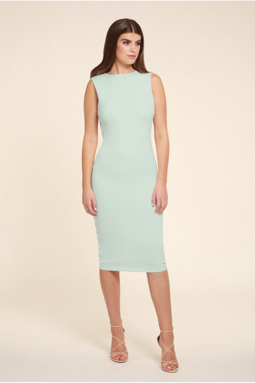 Bella Mint Green Backless Sleeveless Midi Dress BELLA-GREEN-MIDI