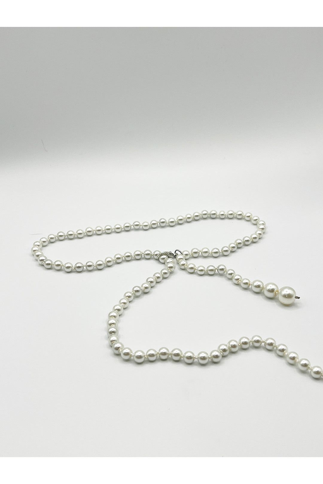 Pearl Chain Belt In Silver BT410221